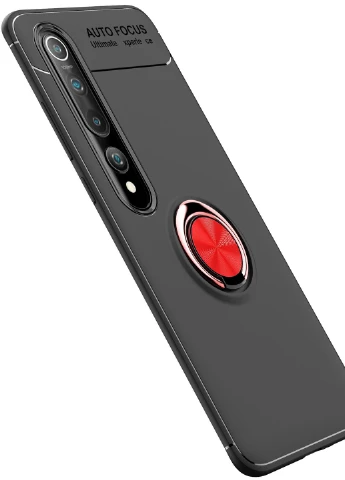 TPU чохол ColorRing під магнітний тримач (opp) для Xiaomi Mi 10 / Mi 10 Pro Чорний / Червоний (is_00000035400_3) Deen (237834653)