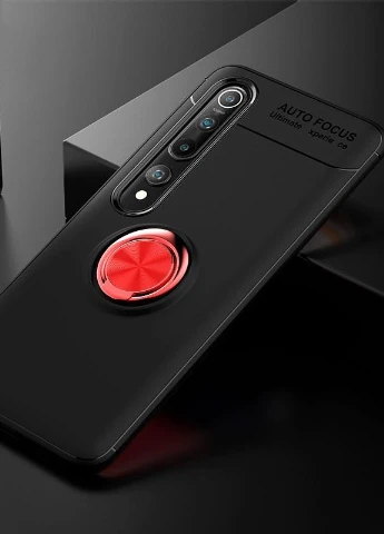 TPU чохол ColorRing під магнітний тримач (opp) для Xiaomi Mi 10 / Mi 10 Pro Чорний / Червоний (is_00000035400_3) Deen (237834653)