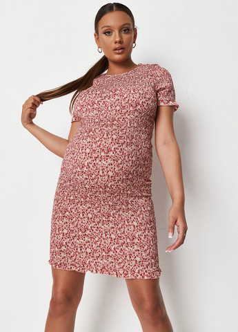 Розовое кэжуал платье для беременных Missguided с цветочным принтом