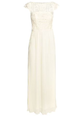 Молочна вечірня сукня кльош H&M однотонна