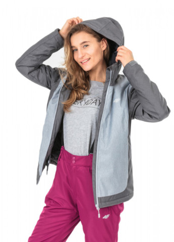 Серая куртка лыжная женская серый (h4z17-kudn001-1951) 4F