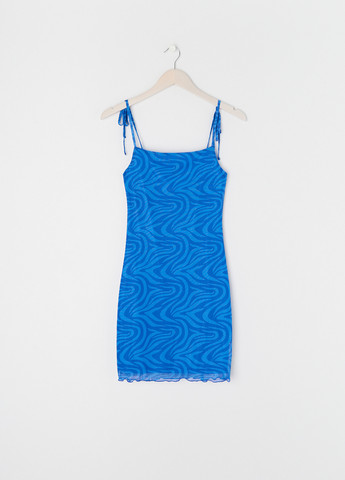 Синее кэжуал платье Sinsay с рисунком