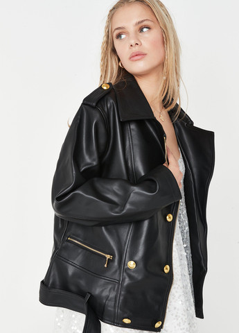 Чорна демісезонна куртка Missguided