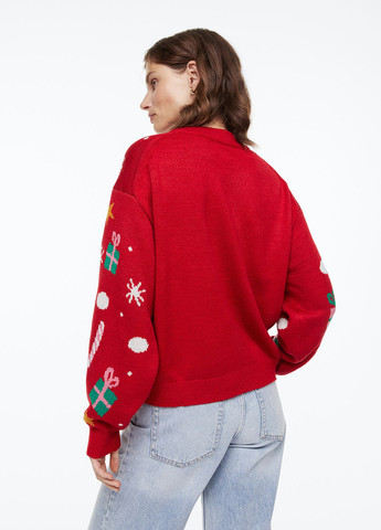 Красный зимний джемпер різдвяний джемпер H&M