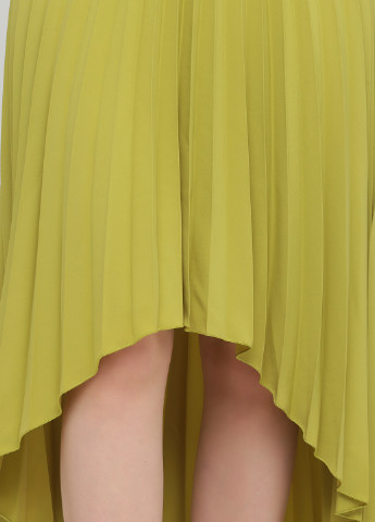 Лаймовая кэжуал однотонная юбка Tensione IN плиссе, клешированная