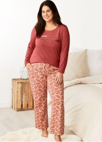 Терракотовая всесезон пижама (лонгслив, брюки) лонгслив + брюки Esmara