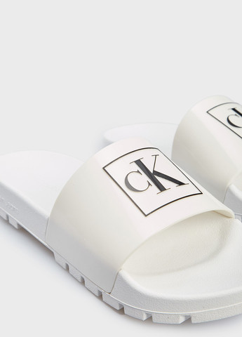 Белые шлепанцы Calvin Klein Jeans с логотипом