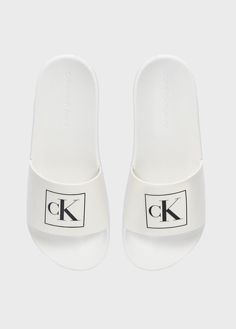 Белые шлепанцы Calvin Klein Jeans с логотипом