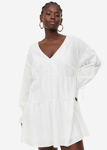 Білий кежуал сукня кльош H&M однотонна