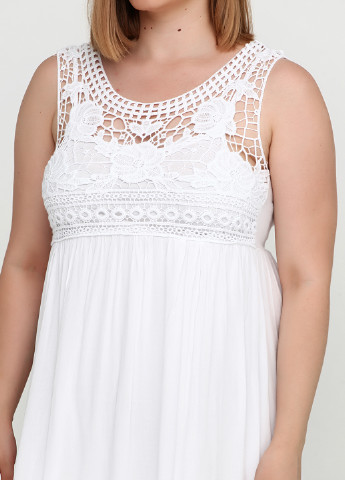 Белое кэжуал платье в стиле ампир Moda Italia с цветочным принтом