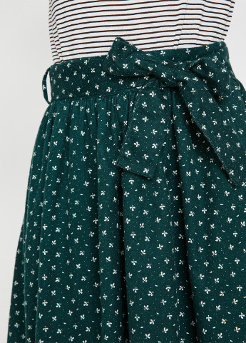 Зеленая кэжуал цветочной расцветки юбка KOTON клешированная