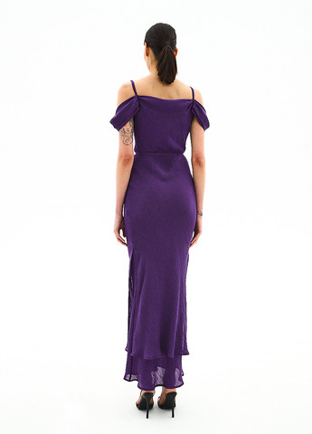 Фіолетова кежуал сукня з відкритими плечима BGL однотонна