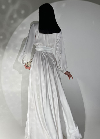 Білий вечірня вечірня сукня з шовку "армані" Jadone Fashion