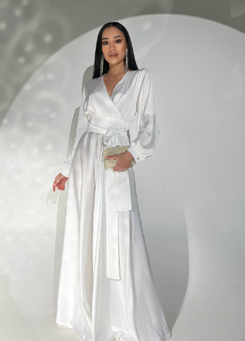 Білий вечірня вечірня сукня з шовку "армані" Jadone Fashion
