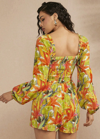 Комбінезон SHEIN комбінезон-шорти квітковий комбінований кежуал віскоза