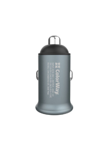 Зарядний пристрій (CW-CHA036Q-GR) Colorway 2usb quick charge 3.0 (36w) gray (253507241)