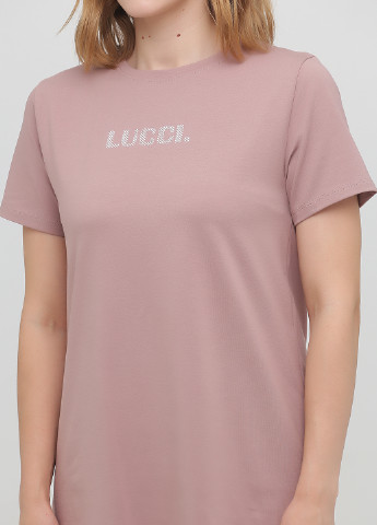 Бежевое домашнее платье платье-футболка Lucci с логотипом