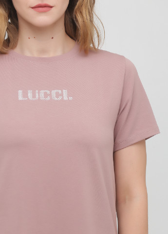 Бежевое домашнее платье платье-футболка Lucci с логотипом
