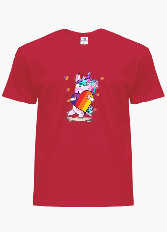 Красная демисезонная футболка детская лайк единорог (likee unicorn)(9224-1469) MobiPrint