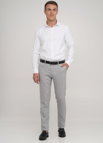 Светло-серые классические демисезонные классические, зауженные брюки Trend Collection