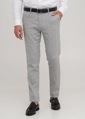 Светло-серые классические демисезонные классические, зауженные брюки Trend Collection