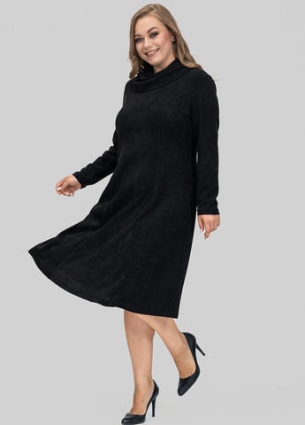 Черное кэжуал платье клеш A'll Posa однотонное