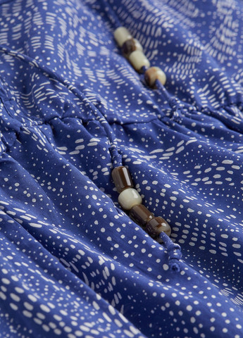 Синя кежуал сукня в стилі армпір H&M з абстрактним візерунком