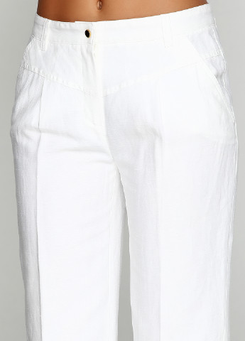 Белые классические летние прямые брюки Luisa Spagnoli
