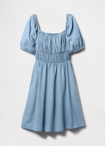Голубое кэжуал платье в стиле ампир Gap однотонное