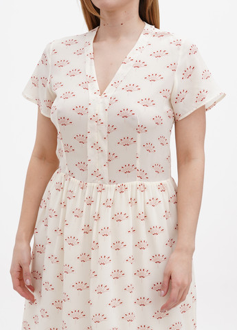 Молочное кэжуал платье клеш Comptoir des Cotonniers с цветочным принтом