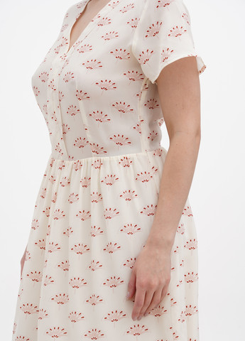Молочное кэжуал платье клеш Comptoir des Cotonniers с цветочным принтом