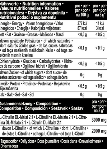 Цитрулін Малат Citrulline Malate 2:1 Powder 300g Ironmaxx (256536895)