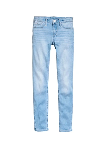 Голубые демисезонные зауженные джинсы H&M