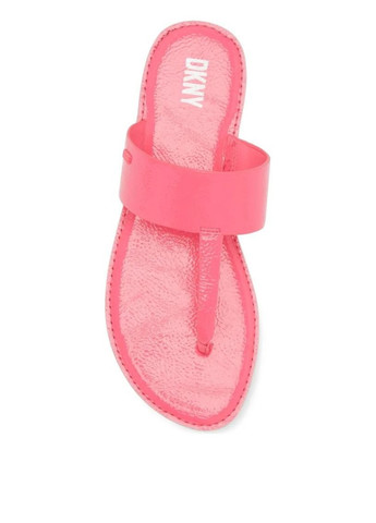 Розовые кэжуал вьетнамки DKNY лаковые, с логотипом