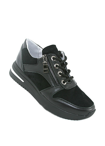 Черные осенние женские кроссовки No Brand со шнуровкой