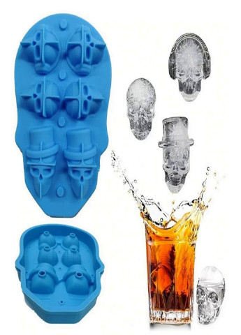 Форма для льда силиконовая 3D череп (8742688) Синяя Francesco Marconi (210203408)