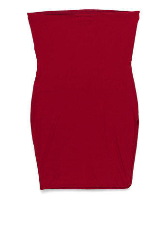 Вишнева коктейльна, кежуал сукня бандо Fashionkilla однотонна