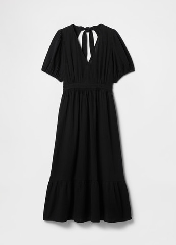 Черное кэжуал платье с открытой спиной Gap однотонное