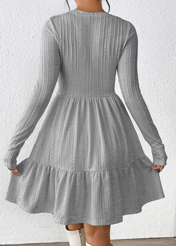 Світло-сіра кежуал сукня SHEIN однотонна