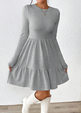 Світло-сіра кежуал сукня SHEIN однотонна