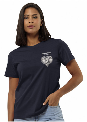 Темно-синяя летняя футболка Jack Wolfskin DISCOVER HEART T W