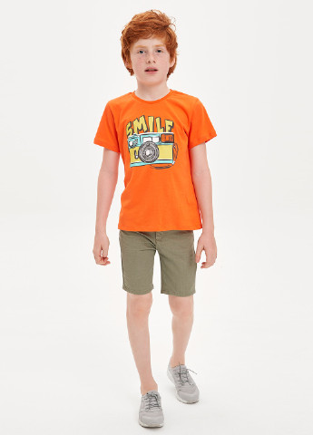 Оранжевая летняя футболка DeFacto