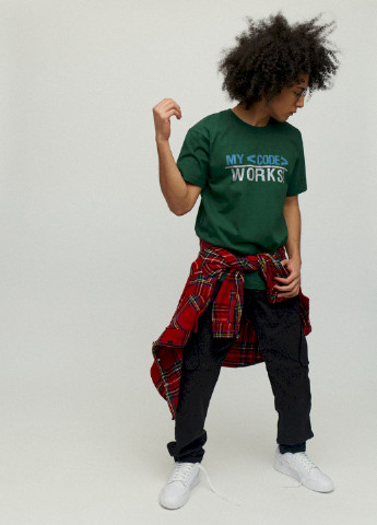 Темно-зелена футболка чоловіча YAPPI