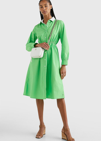 Зелена кежуал сукня сорочка Tommy Hilfiger однотонна