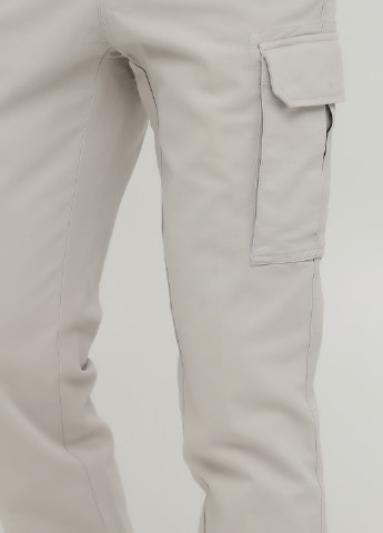 Светло-серые кэжуал демисезонные карго брюки Massimo Dutti