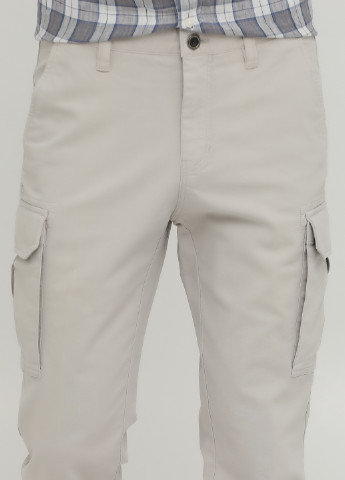 Светло-серые кэжуал демисезонные карго брюки Massimo Dutti