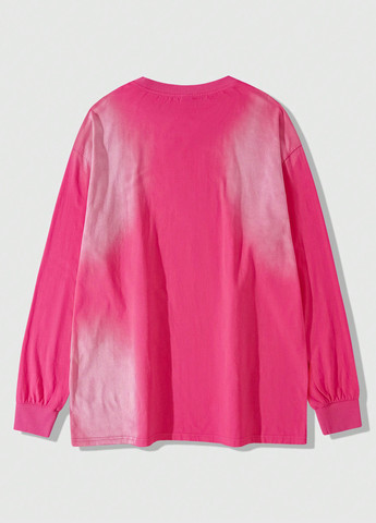 Лонгслів SHEIN напис рожевий кежуали бавовна, трикотаж