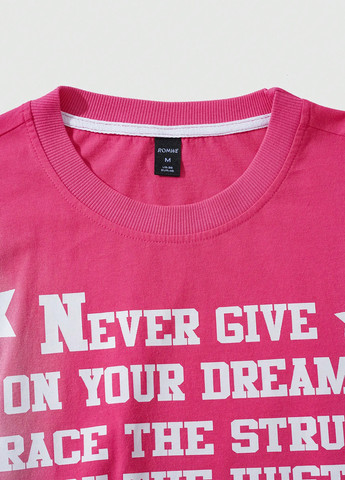 Лонгслів SHEIN напис рожевий кежуали бавовна, трикотаж