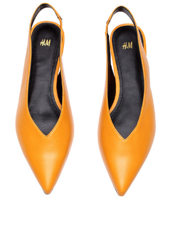Желтые мюли H&M на низком каблуке
