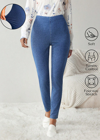 Синие демисезонные джеггинсы SHEIN